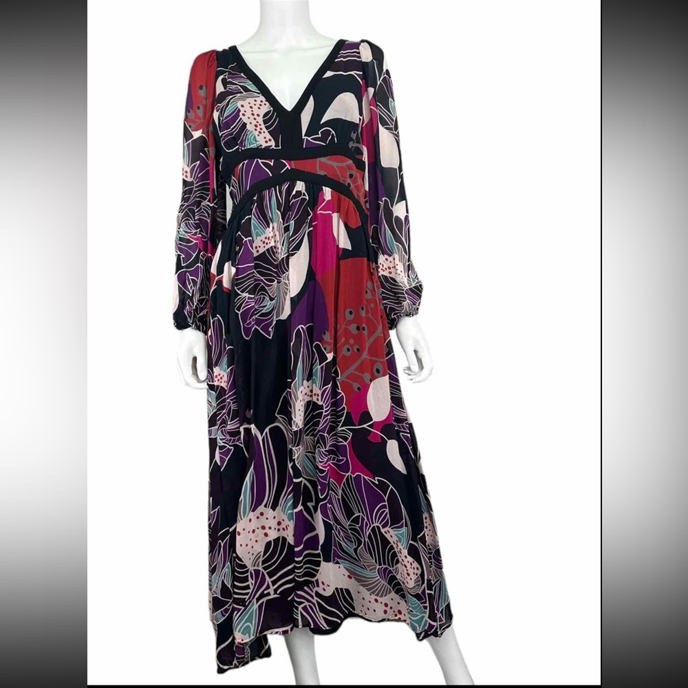 Letmebe by Anthropologie Floral Print Midi Dress Size S